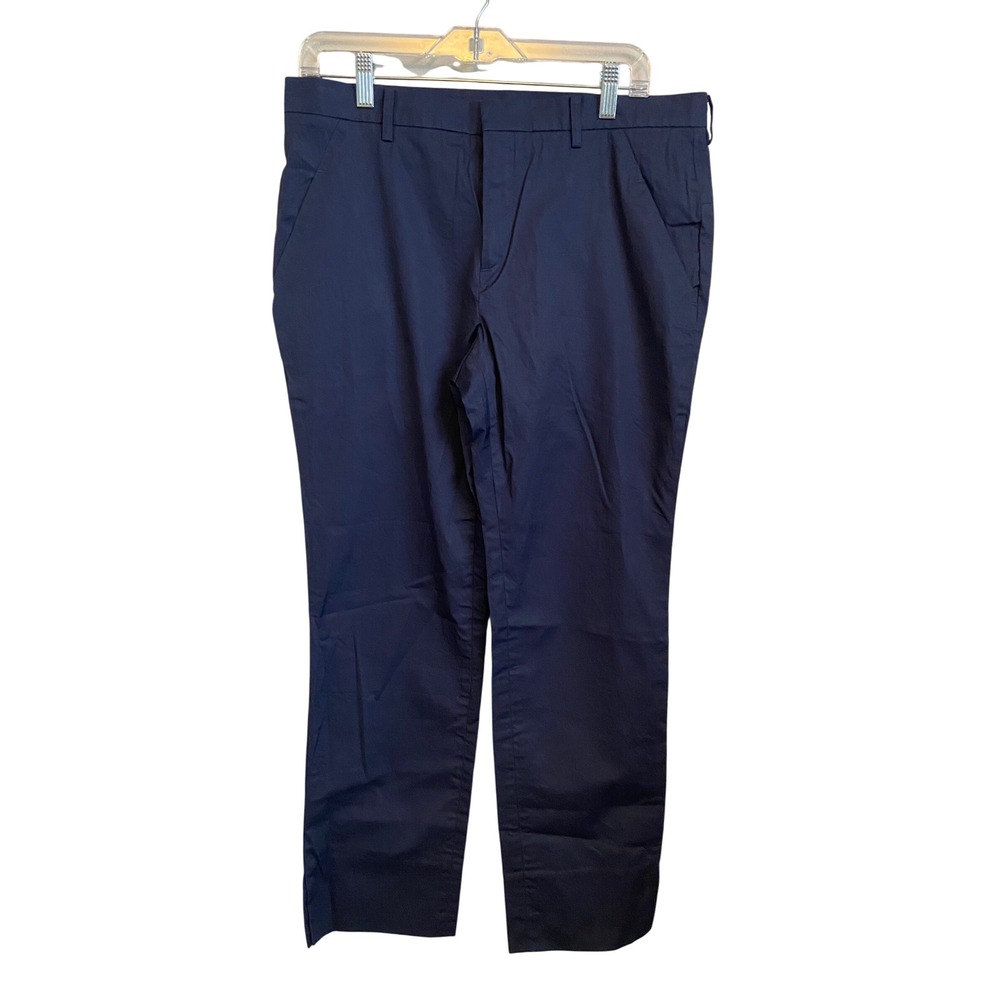 Sofie D'Hoore Brussels Navy Blue 100% Cotton Straight Leg Trousers Pants Size 42